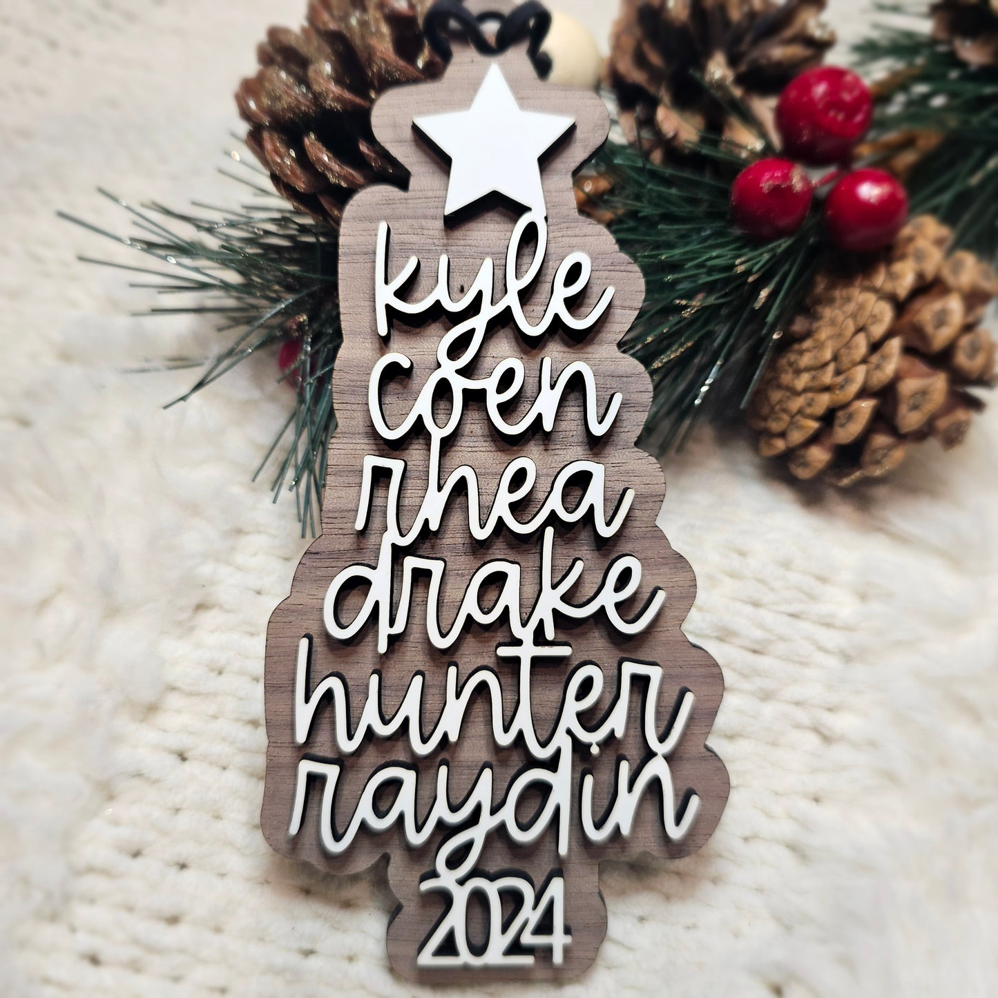 Custom Family Name Christmas Ornament