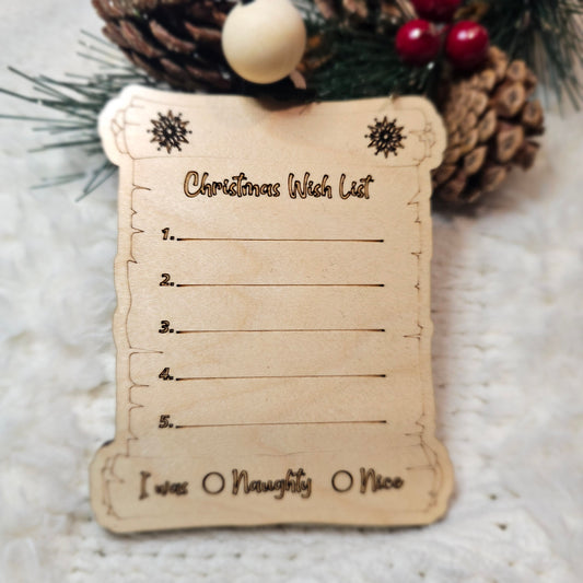 Personalized Christmas Wish List Ornament