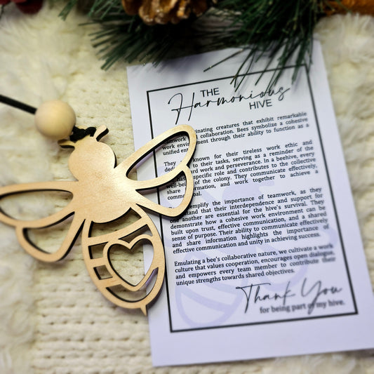 Coworker & Team: The Harmonious Hive Bee Ornament