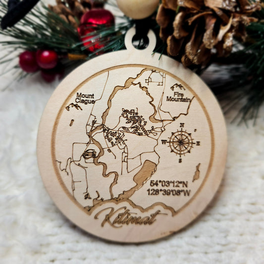 Map Ornament - Kitimat, Kitamaat, or Lakelse Lake